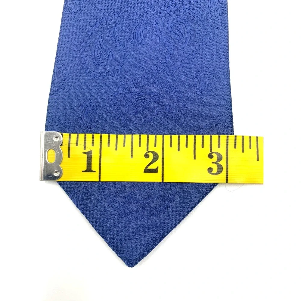 JOS A BANK TRAVELER‎ Stain Resistant Paisley 100% Silk Mens Necktie Blue